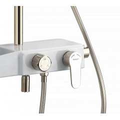 Душевая система AZARIO с поворотным изливом, керамический картридж, белый/золото (AZ-801-1)