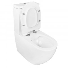 Унитаз-компакт Azario CORSA 630x380x830 напольный, безободковый с бачком и сиденьем микролифт (AZ-2062S)