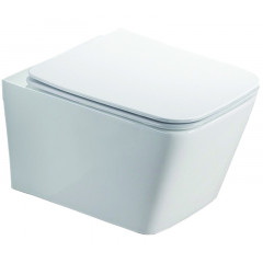 Унитаз подвесной Azario NOVA 530х350х360 безободковый, с ультра тонким сиденьем микролифт, белый (AZ-2216)