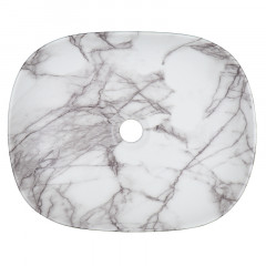 Раковина-чаша Azario 465x375x115 накладная, овальная, светлый мрамор (AZ-2185-M819)