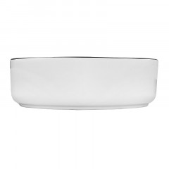 Раковина-чаша Azario 355х355х120 накладная, круглая, белый глянец/черная оконтовка (AZ-3134-BE)