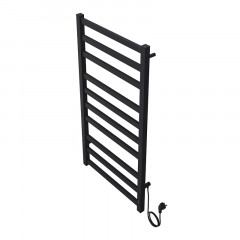 Полотенцесушитель электрический AZARIO PALERMO 500/1000 квадрат, 10 секций, диммер справа, черный (AZ83850B)