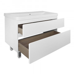 Комплект Тумба Azario Мила 100 Н 1000х470х860 напольная, с раковиной Monte 100, белый (CS00089954)