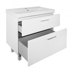 Комплект Тумба Azario Ника 80 Н 815х470х860 напольная, с раковиной Tempo 80, белый глянцевый (CS00091370)