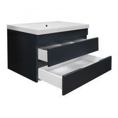 Комплект Azario Тумба Эстима 80/2 795х447х555 подвесная, с раковиной Астория 80, графит (CS00094589)