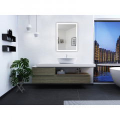 Зеркало AZARIO Havana 600х800 с подсветкой, сенсорный выключатель с функцией диммера, алюминиевая рамка (AZ-Z-079CS)