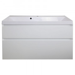 Комплект тумба Azario Velluto 100 1000х450х660 подвесная, с раковиной Slim 100, белый матовый (CS00088604)