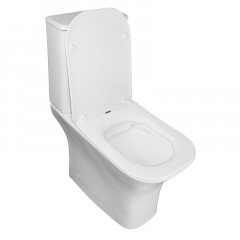 Унитаз напольный Azario FRETTA SQUARE 650х340х770 безободковый с бачком и сиденьем микролифт (AZ-1215 + AZ-1216)