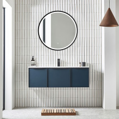 Зеркало AZARIO Aurora D600 с подсветкой, сенсорный выключатель с функцией диммера, алюминиевая черная рама (AZ-Z-011CS)