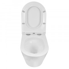 Унитаз подвесной Azario Teramo 515х355х365 безободковый, скрытое крепление, смыв "Торнадо", в комплекте с сидением микролифт (AZ-0053-UQ3)