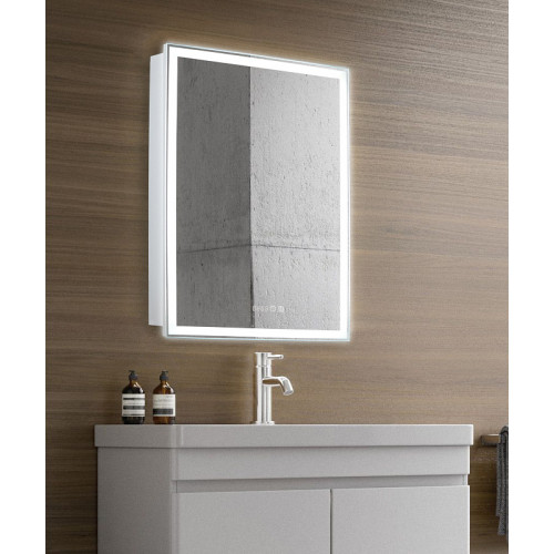 Зеркало-шкаф AZARIO Киото 50 (535х750) c подсветкой и диммером + часы (LED-00002356)