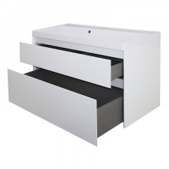 Комплект тумба Azario Velluto 100 1000х450х660 подвесная, с раковиной Slim 100, белый матовый (CS00088604)