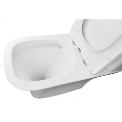 Унитаз-компакт Azario FRETTA SQUARE 650х340х790, безободковый с бачком и сиденьем микролифт, сливной арматурой Geberit (AZ-5121-G)