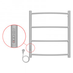 Полотенцесушитель электрический AZARIO VERONA 500/600 4 секции, диммер слева, белый (AZ04756W)