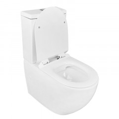 Унитаз-компакт Azario CORSA 630x380x830 напольный, безободковый с бачком и сиденьем микролифт (AZ-2062S)