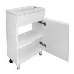 Комплект Тумба Azario Эстима 40Н 405х222х805 напольная, с раковиной Миранда 40, правая, белый (CS00094580)