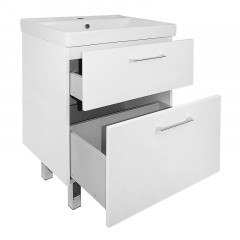 Комплект Azario Тумба Ника 60 Н 610х480х860 напольная, с раковиной Tempo 60 (CS00091368)