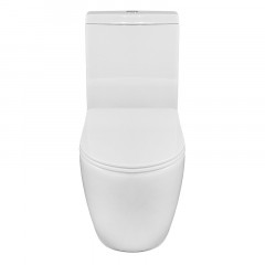 Унитаз-компакт Azario Renda 615х365х840 напольный, безободковый, в комплекте с арматурой, сиденье микролифт, белый (AZ-8693)