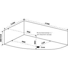 Ванна акриловая Azario Микона 170х110 левая