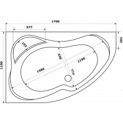Ванна акриловая Azario Микона 170х110 левая