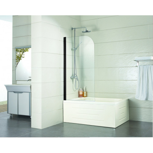 Шторка для ванны распашная Azario Merrit 80х140 цвет профиля черный (AZ-NF6211 800 BLACK)