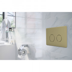 Кнопка смыва AZARIO двойная, круглая, цвет золото (AZ-8200-0086/AZ-P57-0160)