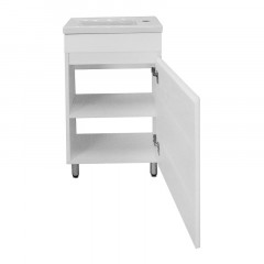 Комплект Тумба Azario Эстима 40Н 405х222х805 напольная, с раковиной Миранда 40, правая, белый (CS00094580)