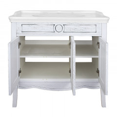 Комплект Тумба Azario CAROLINA 100 1000х880х500 патина, с раковиной Artdeco 100 (Kale) белый/черный (CS00090677)