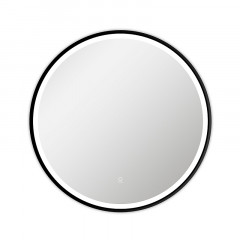 Зеркало AZARIO Aurora D600 с подсветкой, сенсорный выключатель с функцией диммера, алюминиевая черная рама (AZ-Z-011CS)