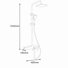 Душевая система AZARIO с поворотным изливом, керамический картридж, белый/золото (AZ-801-1)