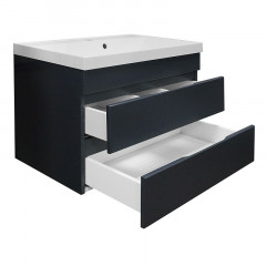 Комплект Azario Тумба Эстима 70/2 695х447х555 подвесная, с раковиной Астория 70, графит (CS00094588)
