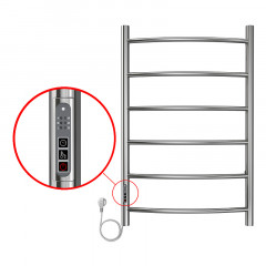 Полотенцесушитель электрический AZARIO VERONA 500/800 6 секций, диммер слева, хром (AZ04758)