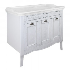 Комплект Тумба Azario CAROLINA 100 1000х880х500 патина, с раковиной Artdeco 100 (Kale) белый/черный (CS00090677)