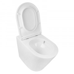 Унитаз приставной Azario 580х360х430 безободковый, быстросъемное сиденье микролифт, с системой смыва Tornado (AZ-1003D-UQ1)