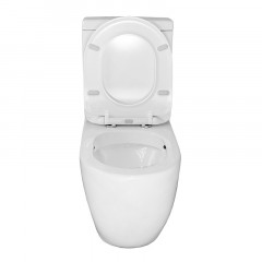 Унитаз-компакт Azario Renda 615х365х840 напольный, безободковый, в комплекте с арматурой, сиденье микролифт, белый (AZ-8693)