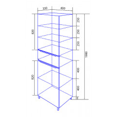 Пенал Azario LOTOS 40 400x330x1980 левый напольный (CS00083926)