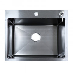 Кухонная мойка AZARIO NICOLE (600*500*220) нержавеющая сталь черный соты (сифон, диспенсер,коландер) (AZB6050H)