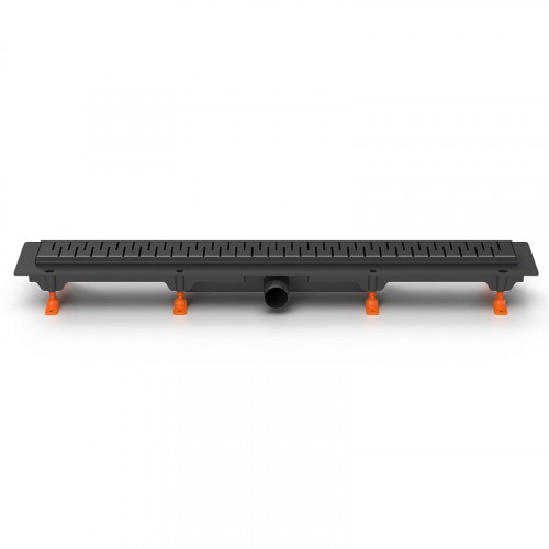 Душевой лоток AZARIO D40 Medium 850 мм, боковой слив, пластиковый, перфорированная решетка, черный (AZ-CH 850 MC)
