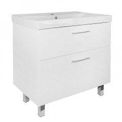 Комплект Тумба Azario Ника 80 Н 815х470х860 напольная, с раковиной Tempo 80, белый глянцевый (CS00091370)