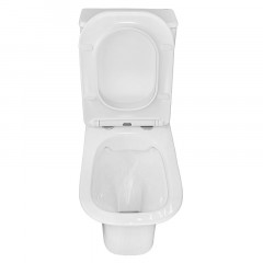 Унитаз напольный Azario FRETTA SQUARE 650х340х770 безободковый с бачком и сиденьем микролифт (AZ-1215 + AZ-1216)