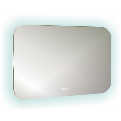 Зеркало AZARIO Шампань-4 800х550 c подсветкой и диммером, часы+сенсор выкл (ФР-00001037)