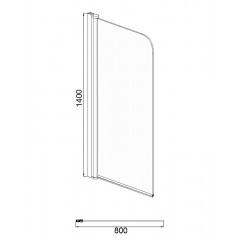 Шторка для ванны распашная Azario Merrit 80х140 цвет профиля черный (AZ-NF6211 800 BLACK)