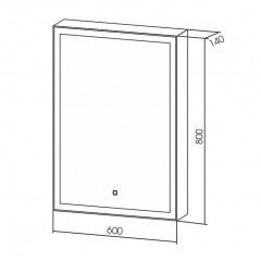 Зеркало-шкаф AZARIO Киото 60 (600х800) c подсветкой и диммером (LED-00002359)