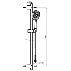 Душевой набор Azario NEVO душевая лейка, шланг, штанга, белый матовый (AZ-157820226)