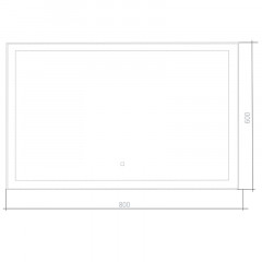 Зеркало AZARIO Сантана 800х600 c подсветкой и диммером, сенсорный выключатель (ФР-00002081)