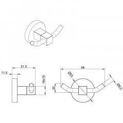 Крючок Azario NESSY, Хром (AZ-73105)