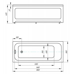 Ванна акриловая AZARIO BELLA прямоугольная 180*80 см (AV.0020180)