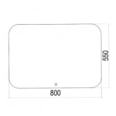 Зеркало AZARIO Паллада 800х550 c подсветкой и диммером, сенсор выкл (LED-00002243)