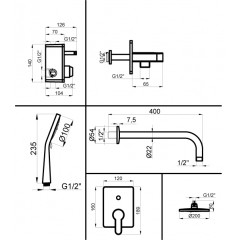 Промо-комплект встраиваемый для душа AZARIO TEVIS, хром (AZ-15490721)