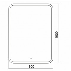 Зеркало AZARIO Стив 800х1000 c подсветкой и диммером, сенсор выкл (ФР-00001800)
